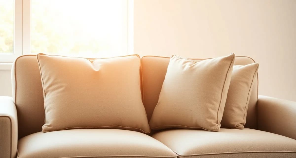 2-Cushion Sofa Fabric Yardage Reference Two-cushion sofa with tight back construction showing fabric panel layout and cushion proportions for yardage calculation