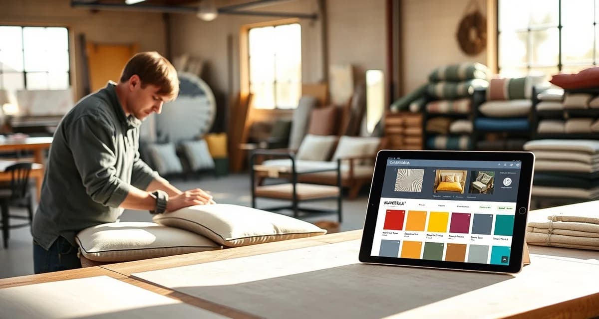 Upholstery management software for Arizona shops Arizona upholstery shop using specialized software for outdoor fabric calculation and patio furniture reupholstery management