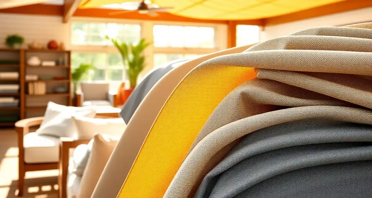 Premium outdoor furniture fabric materials comparison Close-up comparison of solution-dyed acrylic and marine vinyl outdoor upholstery fabrics with UV protection for reupholstery projects.