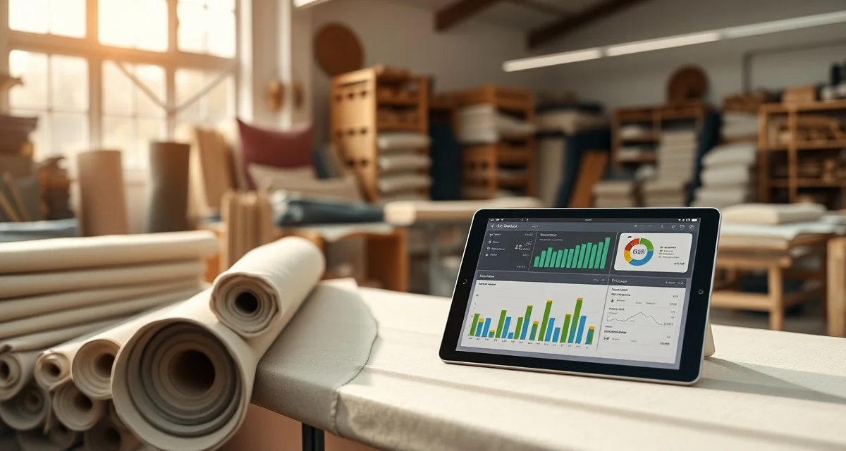 Upholstery shop fabric waste reduction strategy Upholstery fabric waste calculator tool showing cost savings analysis and waste percentage tracking for shop management