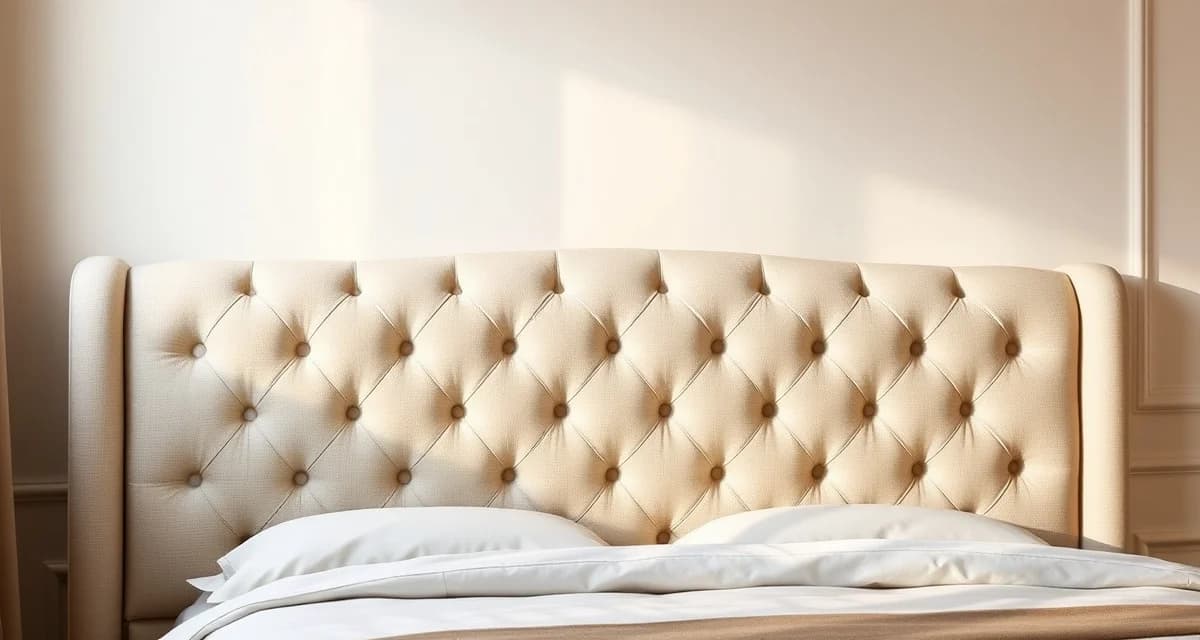 Premium tufted headboard reupholstery example Tufted king-size headboard with button detailing showing professional upholstery craftsmanship and fabric quality in modern bedroom setting