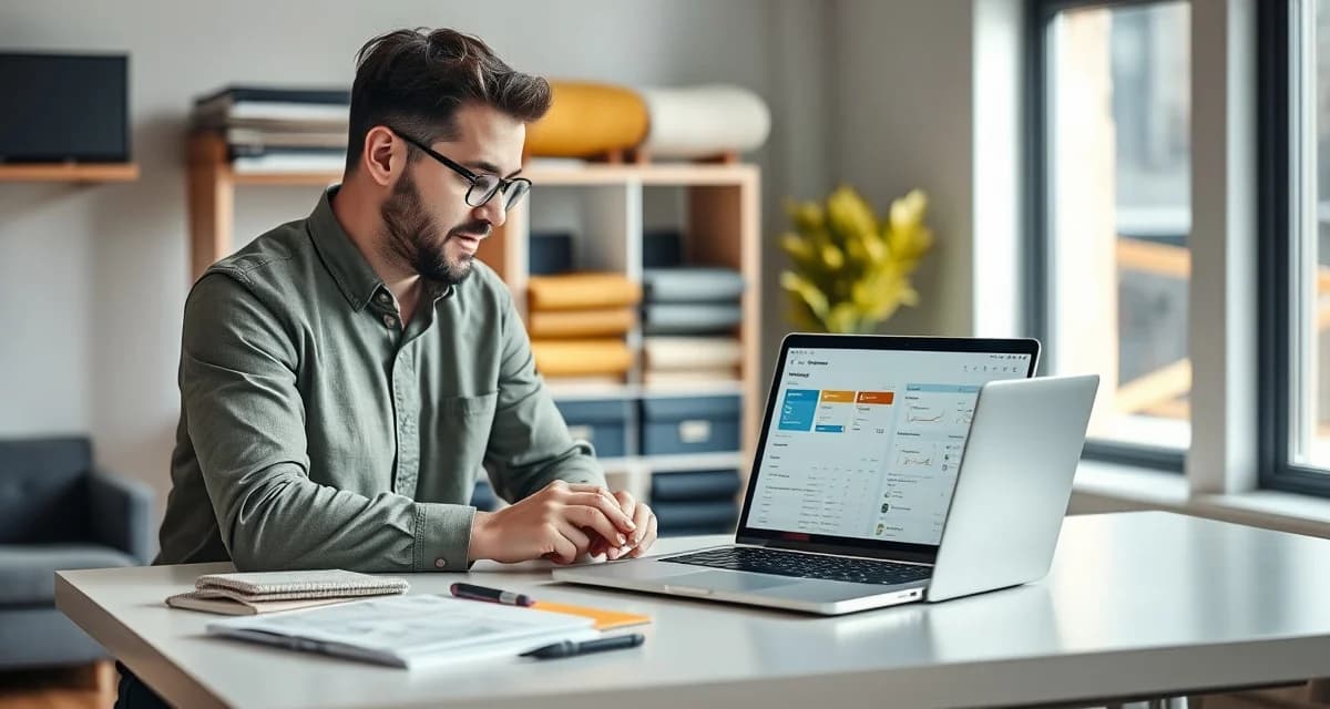 StitchDesk upholstery management platform alternative to HouseCall Pro Upholstery shop management software dashboard displaying fabric calculations and project visualization tools designed specifically for upholstery businesses.