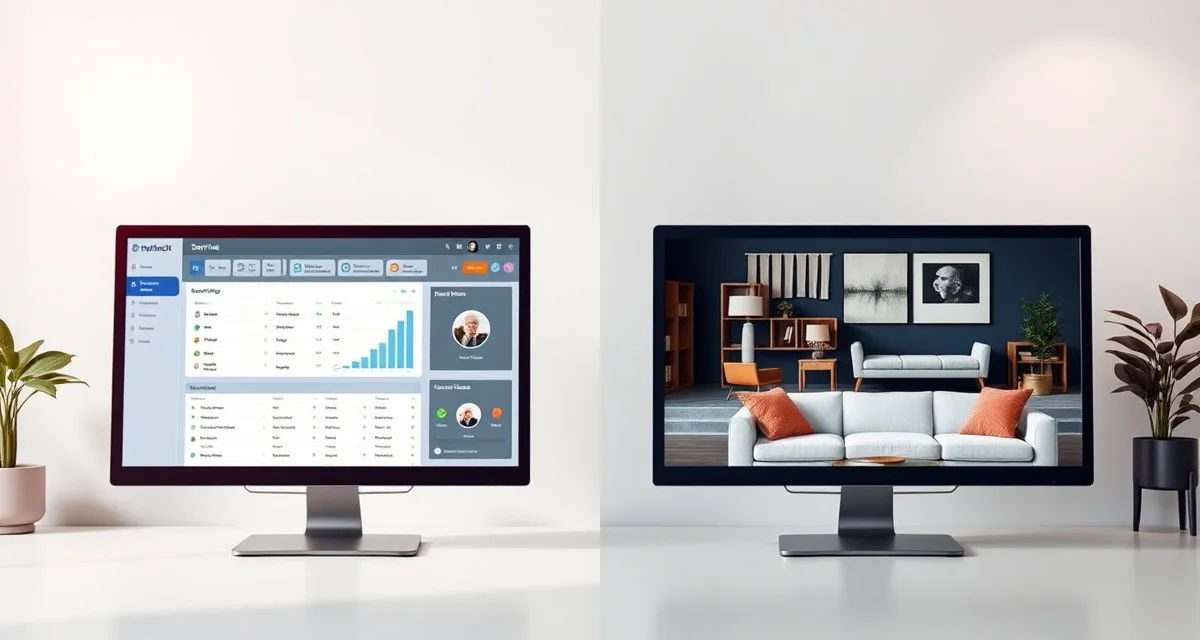 Software comparison for upholstery shop management HouseCall Pro vs upholstery-specific software comparison showing interface differences for fabric shop management