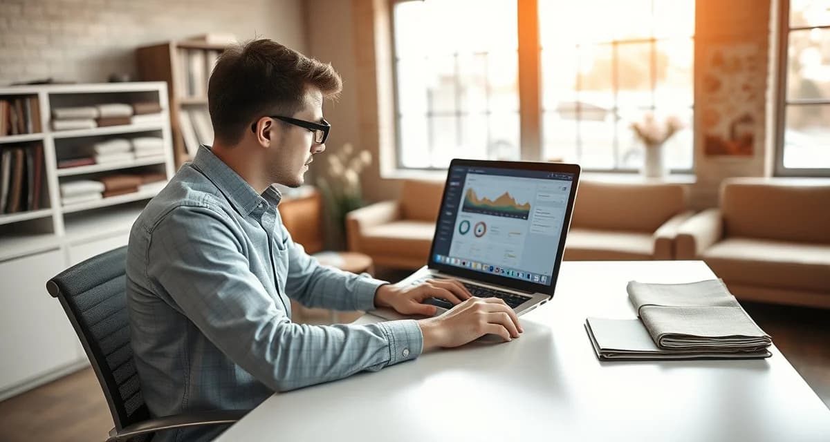 StitchDesk vs Jobber comparison for upholstery businesses Upholstery shop manager comparing Jobber alternative software solutions on laptop dashboard