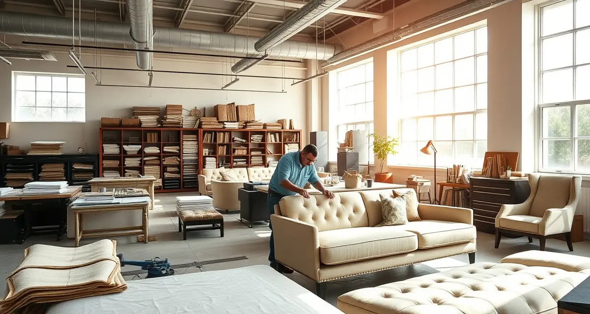 Miami upholstery market insight Professional upholstery shop in Miami featuring luxury furniture reupholstery work for high-end residential clients in South Florida