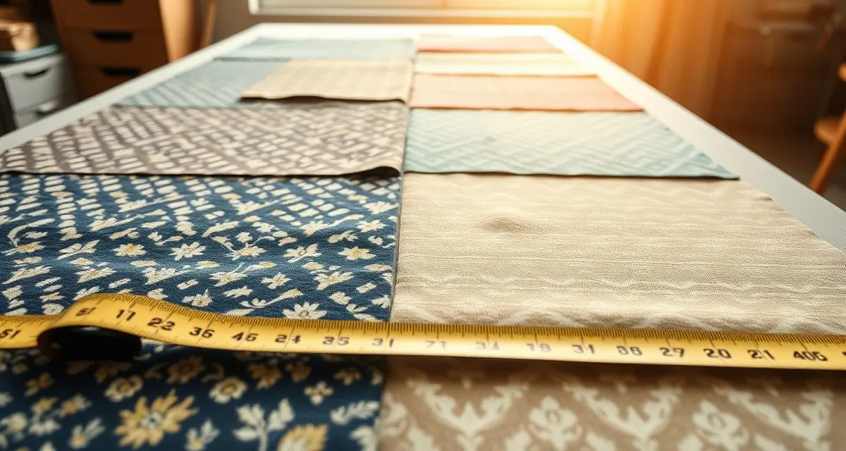 Upholstery pattern repeat measurement and calculation Pattern repeat calculator guide showing fabric measurement techniques for upholstery pattern alignment and yardage calculation.