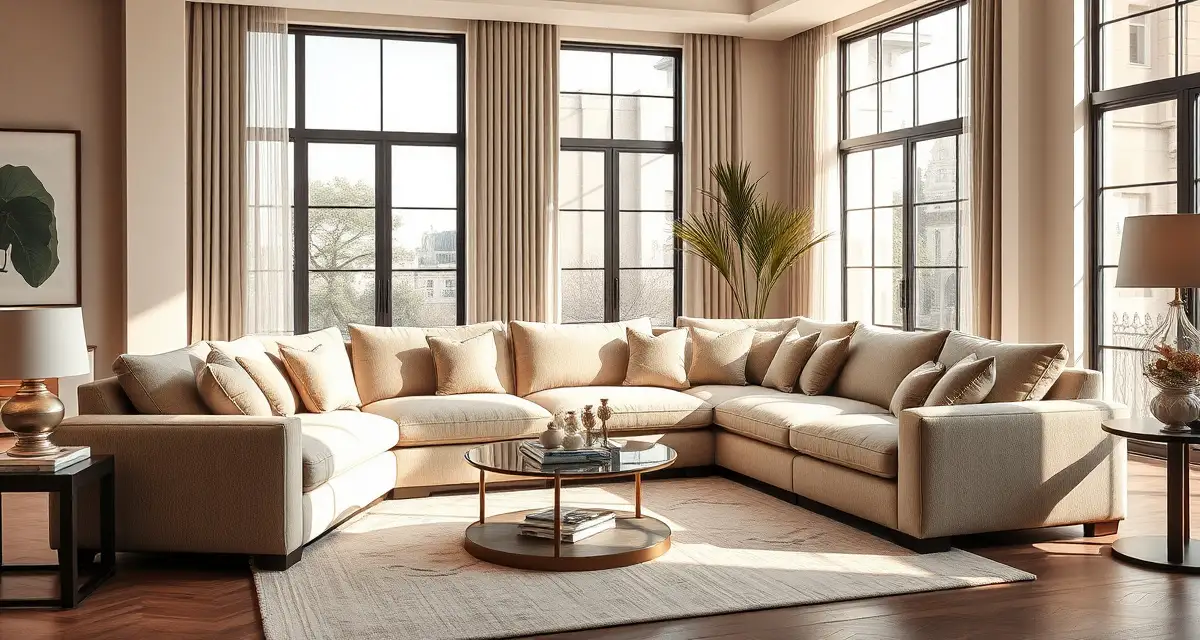 Luxury sectional reupholstery example Professional sectional sofa displaying premium upholstery fabric quality and craftsmanship for 2025 reupholstery cost considerations.