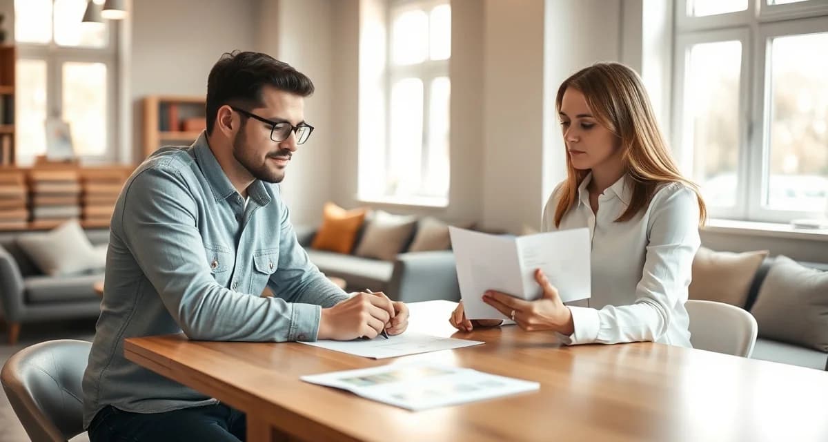 Professional upholstery quote presentation Upholstery shop owner presenting written estimate quote to client during consultation meeting