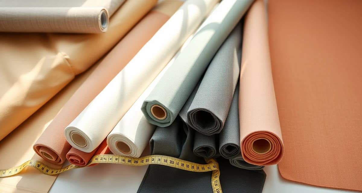 Fabric bolt yardage reference guide Upholstery fabric bolts of varying sizes and types displayed with yardage measurements and width specifications clearly visible