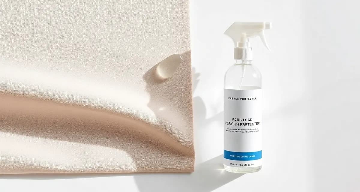 Fabric protector spray effectiveness demonstration Comparison of upholstery fabric protection spray application showing water beading on treated fabric surface