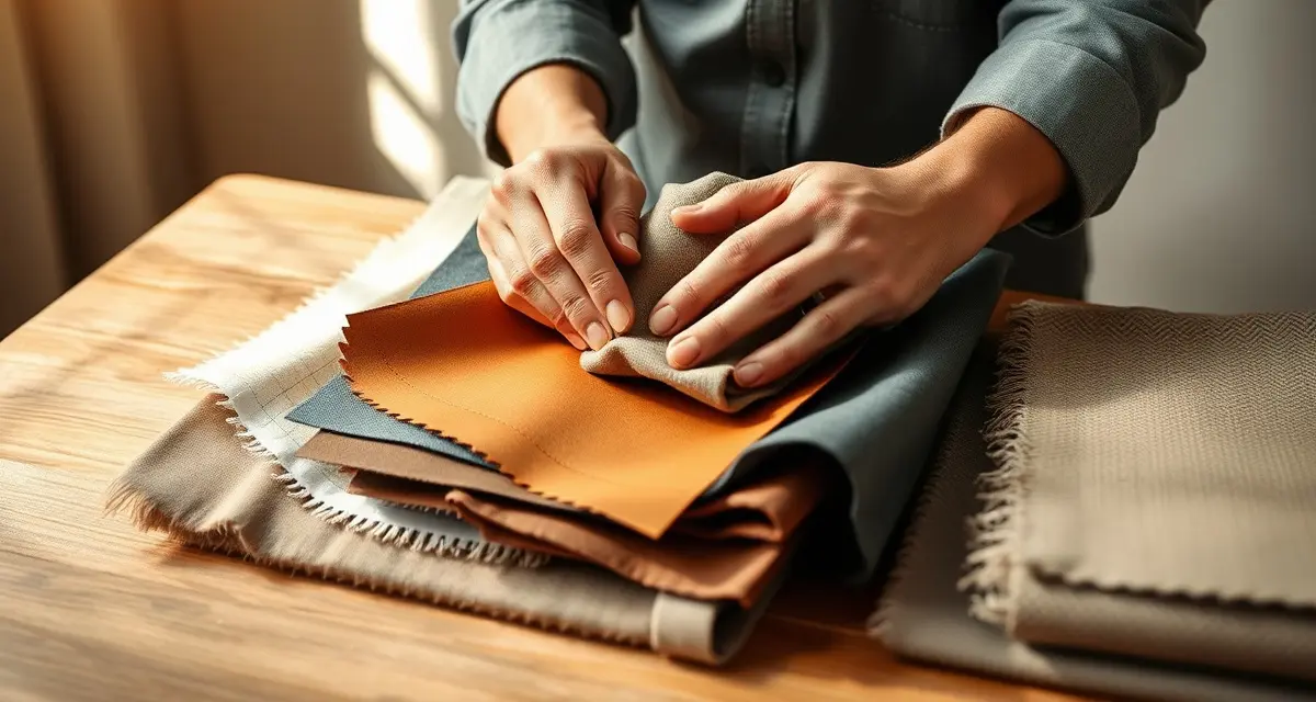 Fabric selection guide for upholstery shop decision-making Upholstery fabric swatches displaying various textures and materials for durability selection and client use cases.