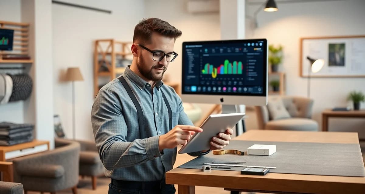 StitchDesk Features Dashboard StitchDesk upholstery shop management software interface showing AI fabric calculator and professional quoting features for faster estimating