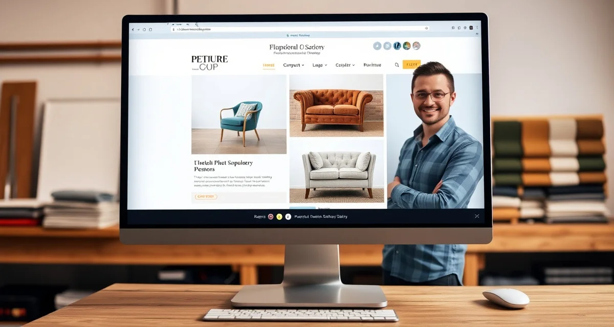 Before-after gallery increases upholstery shop leads Upholstery shop website displaying before-and-after furniture transformation gallery to convert visitors into service calls