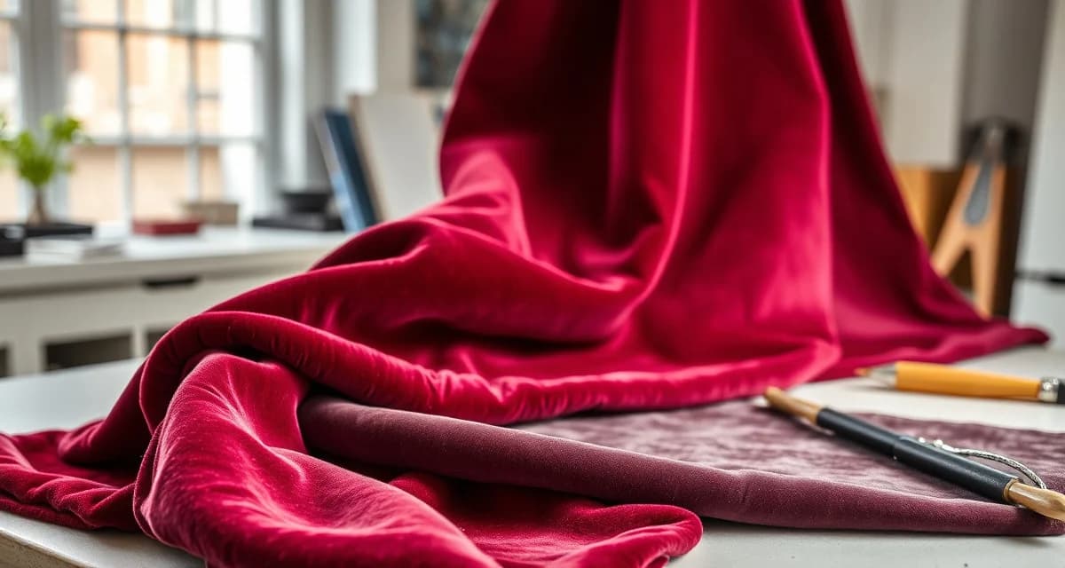 Understanding Velvet Pile and Nap Direction Professional velvet upholstery fabric swatches displaying pile direction and nap characteristics for proper seaming techniques